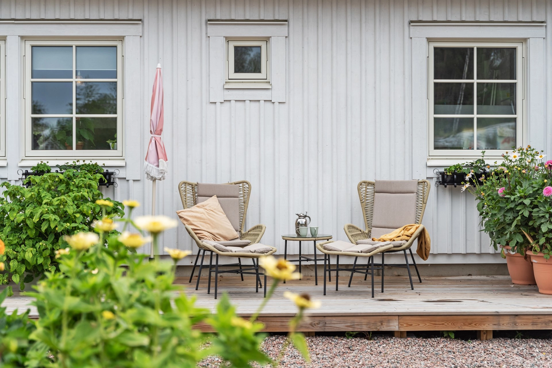 Enplansvilla med naturskön utsikt och härliga sociala ytor